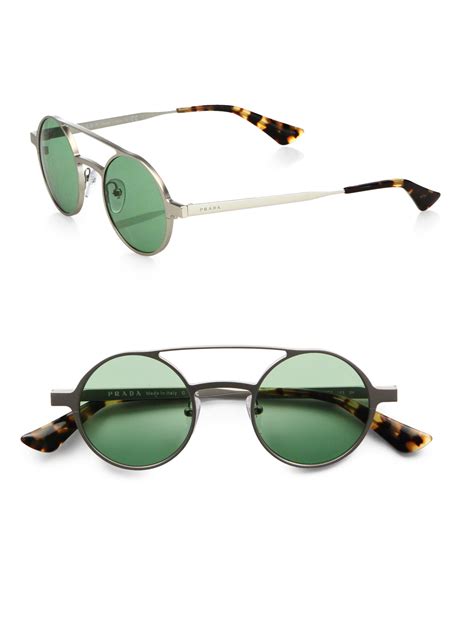 prada round sunglasses with double bridge|prada round sunglasses men.